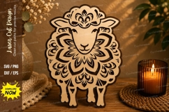 Floral Sheep Laser Cut SVG Design sheep svg, floral sheep Product Image 1