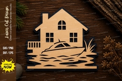 Lake House Laser Cut SVG Design lake house svg, cabin by lak Product Image 1