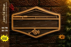 Fishing Rod Monogram Frame Laser Cut SVG Design fishing rod Product Image 1