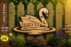 Swan Lake Laser Cut SVG Design swan svg, lake swan, laser cu Product Image 1