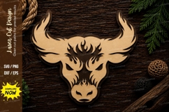 Bull Skull Laser Cut SVG Design bull skull svg, western skul Product Image 1