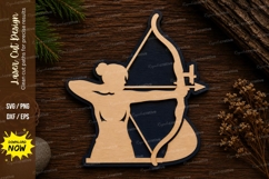 Female Archer Silhouette Laser Cut SVG Design female archer Product Image 1