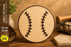 Baseball Round Laser Cut SVG Design baseball svg, baseball Product Image 1