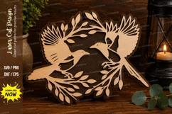 Lotus Rectangle Monogram Laser Cut SVG Design lotus svg Product Image 1