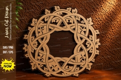 Floral Vine Round Monogram Laser Cut SVG Design floral monog Product Image 1