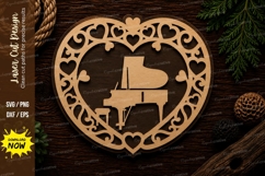 Piano Heart Frame Laser Cut SVG Design piano svg, piano hear Product Image 1