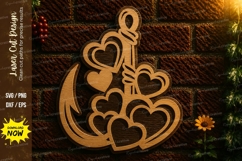 Heart Anchor Nautical Laser Cut SVG Design heart anchor svg, Product Image 1