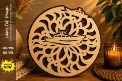 Decorative Floral Round Monogram Laser Cut SVG Design floral Product Image 1