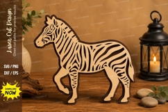Zebra Wildlife Laser Cut SVG Design zebra svg, zebra silhoue Product Image 1