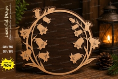 Floral Wreath Laser Cut SVG File floral wreath svg, flower Product Image 1