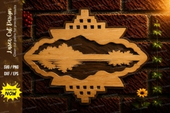 Cruise Ship Reflection Laser Cut SVG File cruise reflection Product Image 1