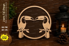 Love Birds Circle Laser Cut SVG File love birds svg, kissing Product Image 1