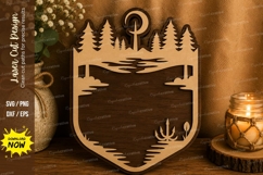 Forest Lake Frame Laser Cut SVG File forest lake frame svg, Product Image 1