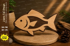 Simple Fish Laser Cut SVG File simple fish svg, fish silhoue Product Image 1