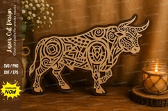 Floral Cow Laser Cut SVG File floral cow svg, cow silhouette Product Image 1