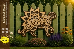 Floral Cheetah Laser Cut SVG File cheetah svg, leopard svg, Product Image 1