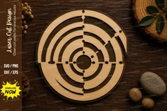 Circular Maze Puzzle Laser Cut SVG File maze svg, puzzle svg Product Image 1