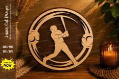 Baseball Player Laser Cut SVG File baseball player svg, base Product Image 1