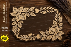 Botanical Rectangle Frame Laser Cut SVG File botanical frame Product Image 1