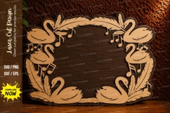 Floral Bird Frame Laser Cut SVG File bird floral frame svg, Product Image 1