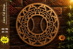 Baseball Mandala Laser Cut SVG File baseball mandala svg Product Image 1
