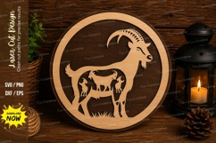 Mountain Goat Circle Laser Cut SVG File mountain goat svg, Product Image 1
