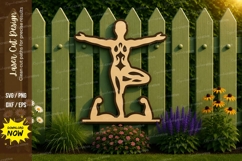 Yoga Tree Pose Woman Laser Cut SVG File yoga svg, tree pose Product Image 1