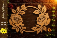 Rose Flower Circle Laser Cut SVG File rose circle svg, rose Product Image 1