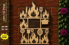BBQ Grill Frame Laser Cut SVG File bbq svg, grill svg, bbq Product Image 1