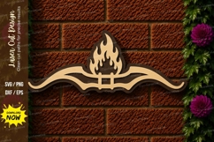Flaming Open Book Laser Cut SVG File open book svg, flame Product Image 1