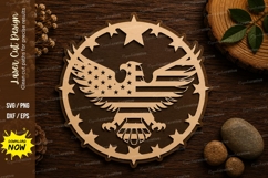 Patriotic Eagle Stars Laser Cut SVG File patriotic eagle svg Product Image 1