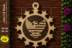 merican Eagle Ornament Laser Cut SVG File eagle svg, america Product Image 1