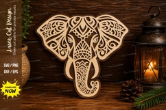 Mandala Elephant Laser Cut SVG File elephant svg, mandala Product Image 1
