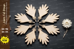 Leaf Star Laser Cut SVG laser cut svg, leaf star, botanical Product Image 1
