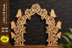 Rose Butterfly Arch Laser Cut Svg Design rose arch svg Product Image 1