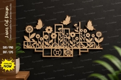 Butterfly Floral City Laser Cut Svg Design floral city svg Product Image 1
