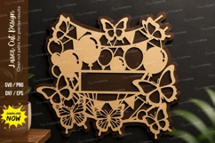 Butterfly Floral Frame Laser Cut Svg Design butterfly floral Product Image 1