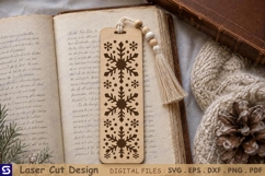 3D Winter Snowflake Pattern Bookmark Laser Cut File Product Image 1
