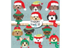 Christmas Puppies Faces Clipart|Puppy Dog Faces Product Image 1