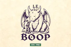 Le Boop SVG PNG, Funny Dragon Knight Medieval Fantasy Design Product Image 1