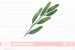 Watercolor Green Leaves PNG Clipart Bundle Product Image 2