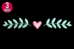 Leaf Border with Heart Machine Embroidery Design Product Image 2