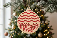 Leaf Christmas Bauble SVG Laser Cut File For Crafters Product Image 1