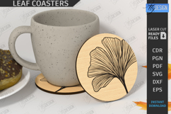 Leaf Coaster Laser Cut|Cup Coaster|Modern Coaster|Rustic SVG Product Image 1