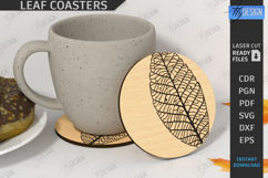 Round Fall Leaves Coasters Laser Cut Set, Autumn Table Decor Product Image 6
