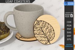 Round Fall Leaves Coasters Laser Cut Set, Autumn Table Decor Product Image 8