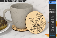 Leaf Coaster Laser Cut|Cup Coaster|Modern Coaster|Rustic SVG Product Image 1
