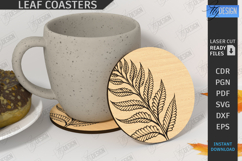 Leaf Coaster Laser Cut|Cup Coaster|Modern Coaster|Rustic SVG Product Image 1