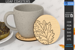 Round Fall Leaves Coasters Laser Cut Set, Autumn Table Decor Product Image 11