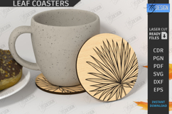 Leaf Coaster Laser Cut|Cup Coaster|Modern Coaster|Rustic SVG Product Image 1